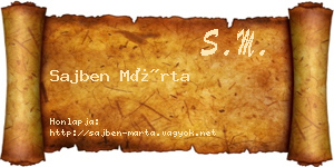 Sajben Márta névjegykártya